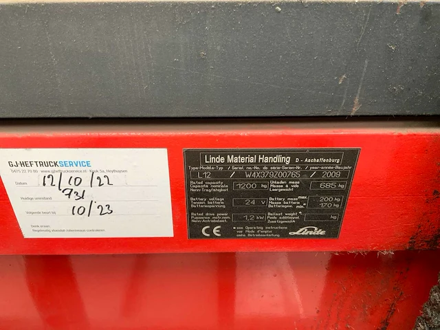 2009 linde l12 stapelaar - afbeelding 9 van  9