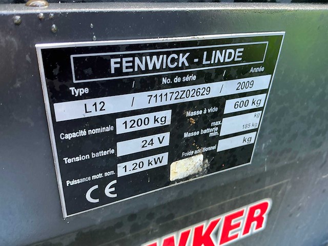 2009 linde l12 stapelaar - afbeelding 9 van  9
