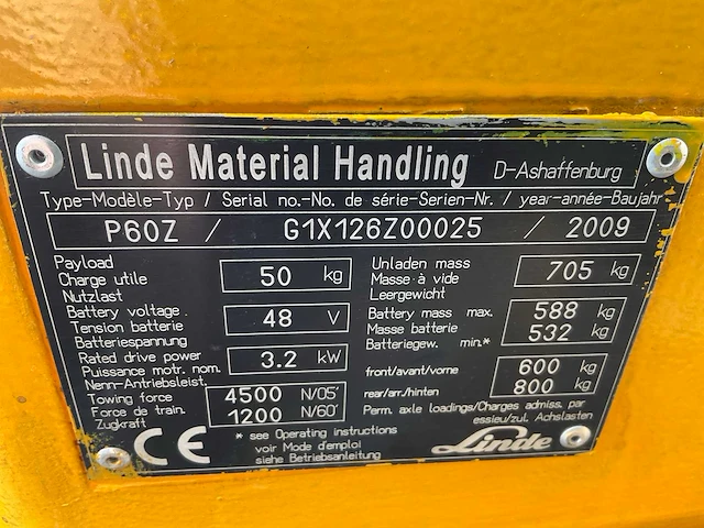 2009 linde p60z trekker - afbeelding 10 van  18