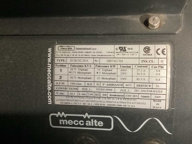 2009 mecc alte ecso 32 2s/4 stroomgenerator - afbeelding 5 van  11