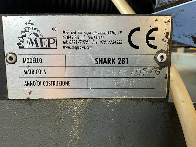 2009 mep shark 281 horizontale bandzaagmachine - afbeelding 9 van  10