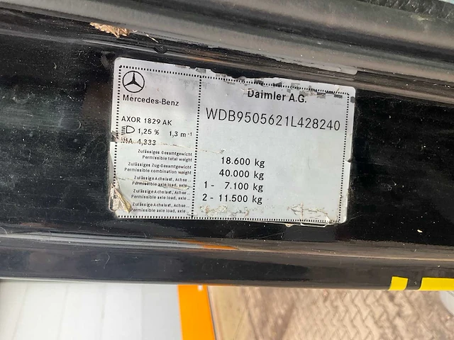 2009 mercedes-benz axor 1829 ak vrachtwagen - afbeelding 27 van  33
