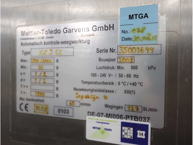 2009 mettler toledo xs 3 cc checkweigher - afbeelding 6 van  6
