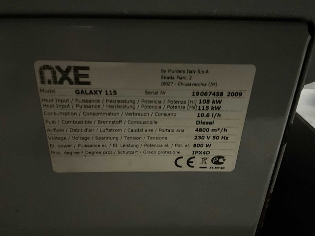 2009 nxe galaxy 115 diesel heater - afbeelding 7 van  7