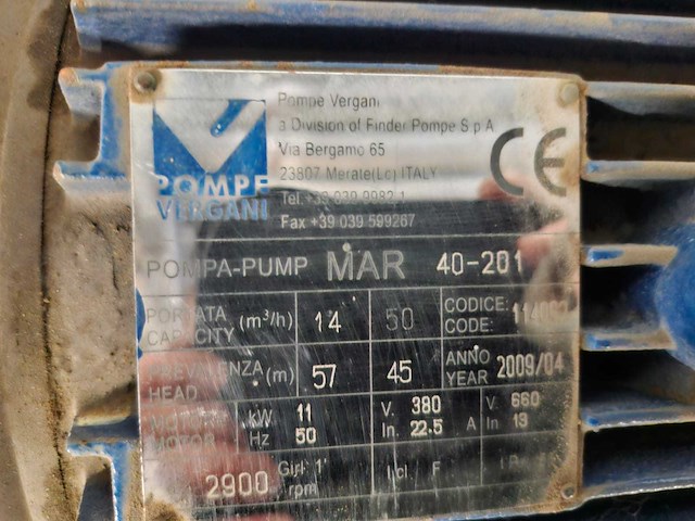 2009 pompe vergan mar 40-201 pomp - afbeelding 1 van  3