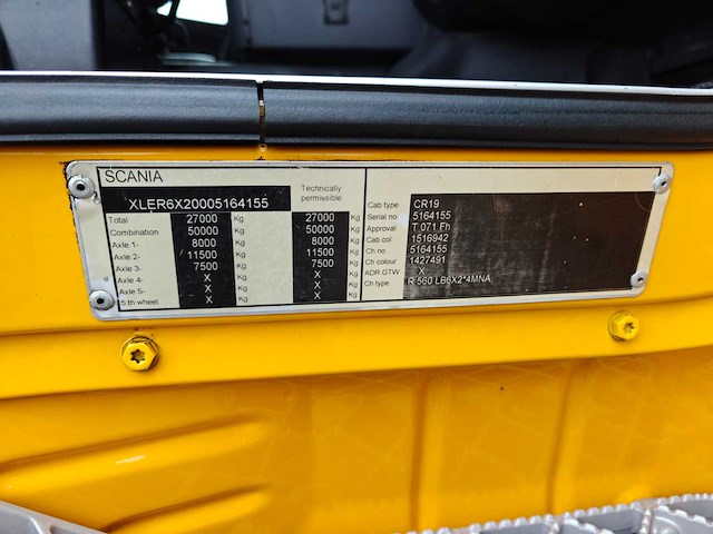 2009 scania r580 portaal vrachtwagen - afbeelding 10 van  12