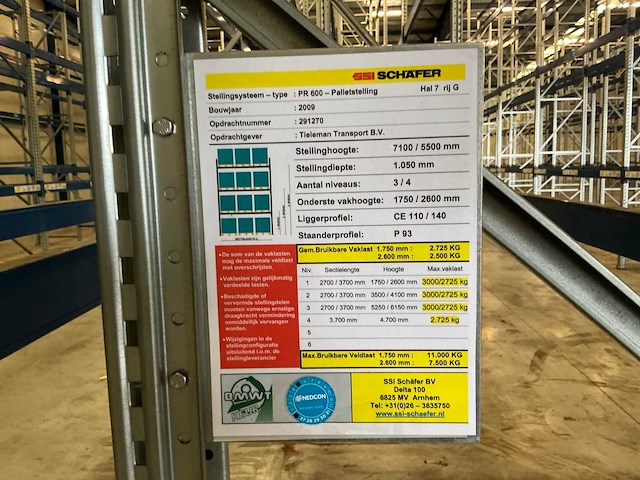 2009 ssi schafer pr600 magazijnstelling (92 secties) - afbeelding 19 van  29