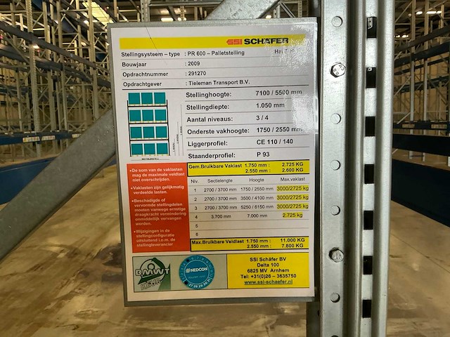 2009 ssi schafer pr600 magazijnstelling (92 secties) - afbeelding 20 van  29