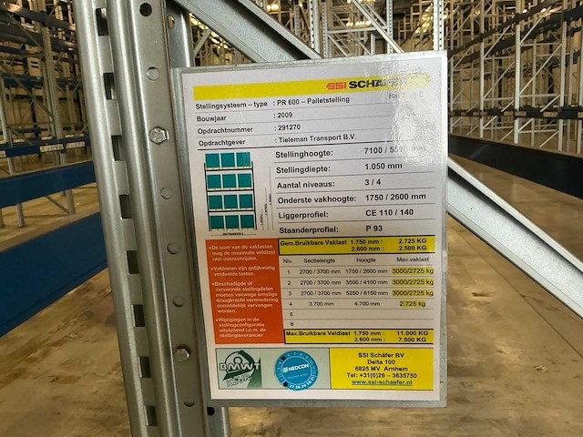 2009 ssi schafer pr600 magazijnstelling (92 secties) - afbeelding 21 van  29