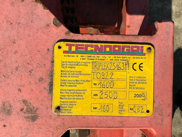 2009 technoagri triplex 25163m hefmast 1600kg. - afbeelding 3 van  11