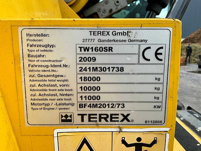 2009 terex tw160sr banden graafmachine - afbeelding 31 van  37