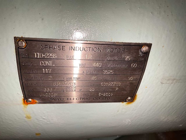 2009 tid-225s 3-fasen inductiemotor - afbeelding 3 van  3