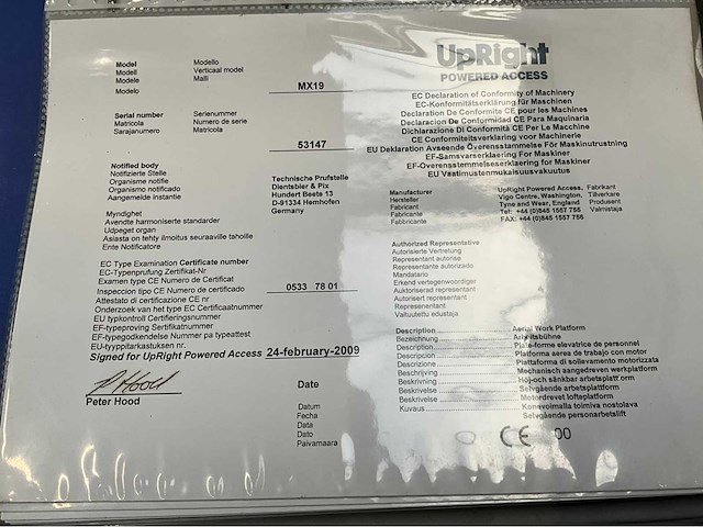 2009 upright mx 19 schaarlift - afbeelding 25 van  32