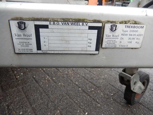 2009 van weel vw3500l aanhangwagen (37 fietsen) - afbeelding 3 van  9