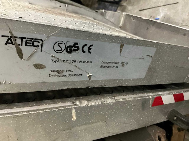 2010 altec rlk110r aluminium rolstoelplaat - afbeelding 3 van  3