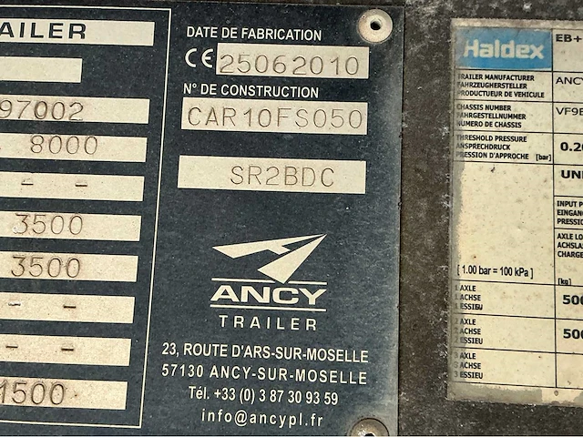 2010 ancy factory sr2bdc aanhangwagen - afbeelding 4 van  14
