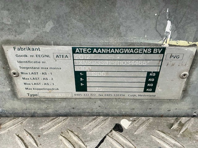 2010 atec stbk400lsvp schaft aanhangwagen / toilet - afbeelding 9 van  17