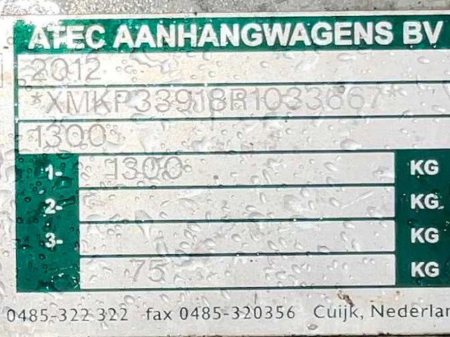 2010 atec stbk400lsvp schaft aanhangwagen / toilet - afbeelding 7 van  15