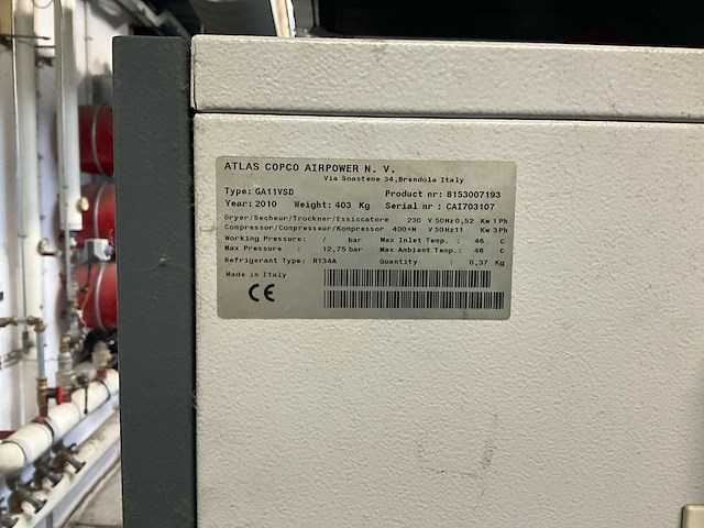 2010 atlas copco ga11 vsd ff compressor - afbeelding 5 van  5
