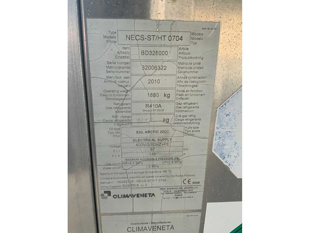2010 climaveneta necs-st/ht 0704 chiller - afbeelding 3 van  9