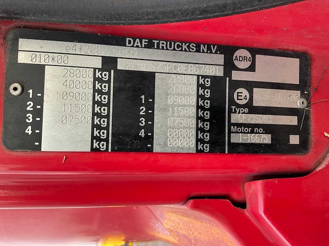 2010 daf cf 75.310 eev container vuilniswagen - afbeelding 28 van  35