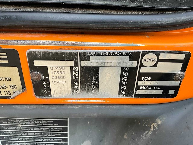 2010 daf lf45.160 vrachtwagen met installatie bx-tp-83 - afbeelding 37 van  42