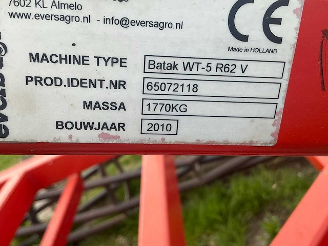 2010 evers batak wt-5 r62v cultivator - afbeelding 15 van  15