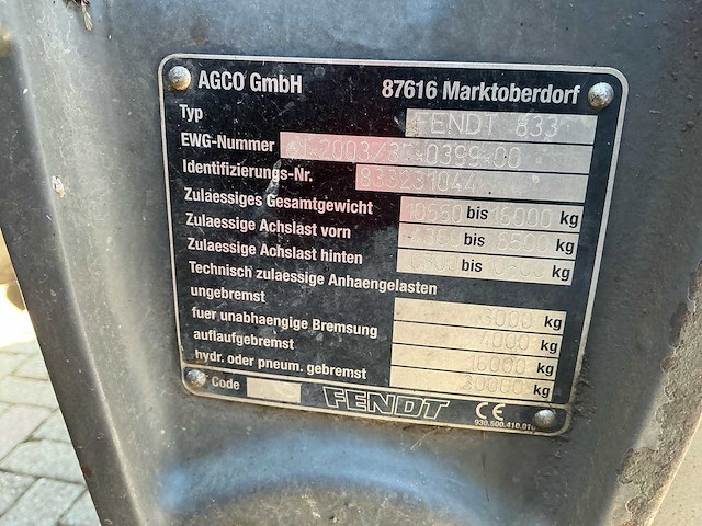 2010 fendt 822 vario vierwielaangedreven landbouwtractor - afbeelding 35 van  40