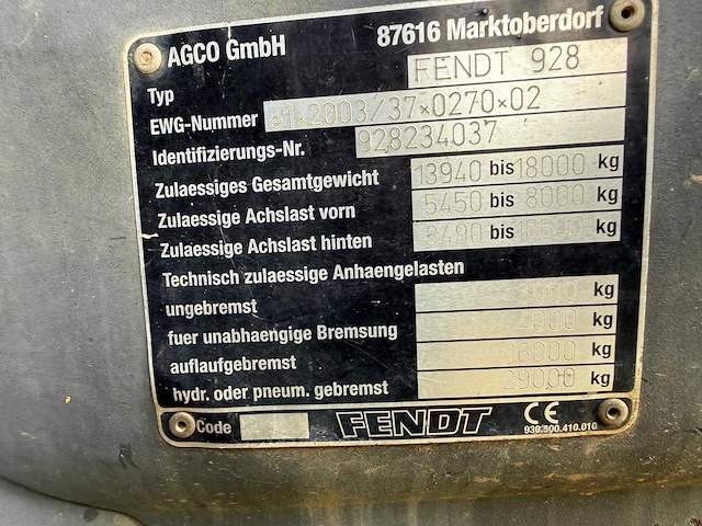 2010 fendt 930 vario 4wd landbouwtractor – 300 pk – fronthef – luchtremmen - afbeelding 9 van  17