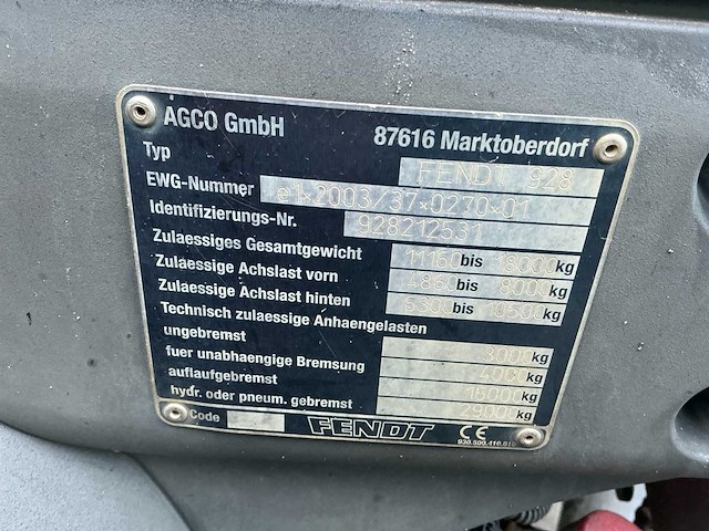 2010 fendt 930 vario vierwielaangedreven landbouwtractor - afbeelding 62 van  65