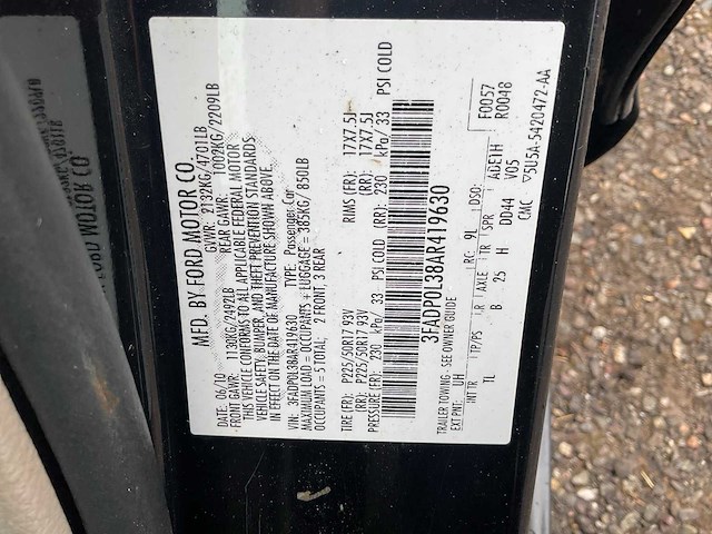 2010 ford fusion sedan personenauto - afbeelding 7 van  15