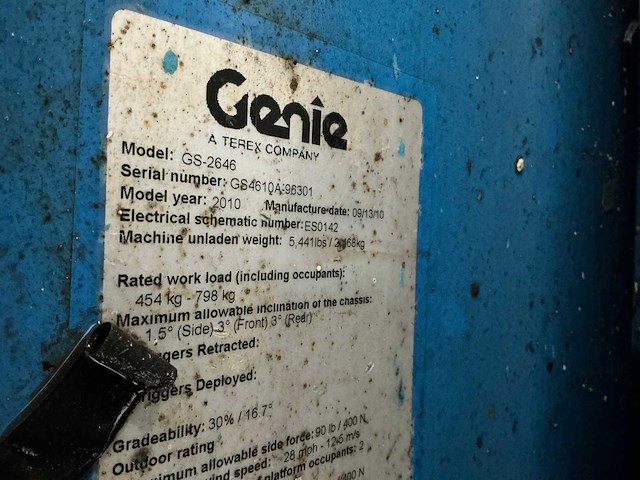2010 genie gs-2546 hoogwerker. - afbeelding 11 van  19