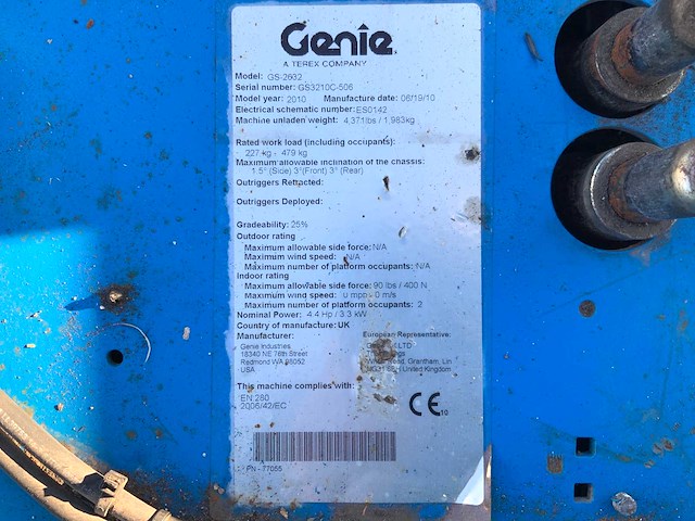 2010 genie gs2632 hoogwerker - afbeelding 8 van  13