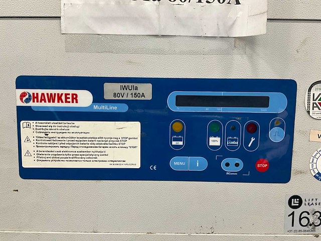 2010 hawker wf200 plus heftruck acculader - afbeelding 10 van  10