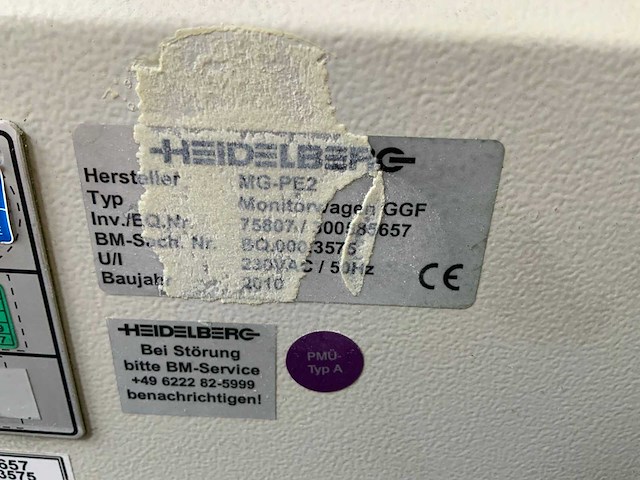 2010 heidelberg mg-pe2 monitorwagen - afbeelding 3 van  3