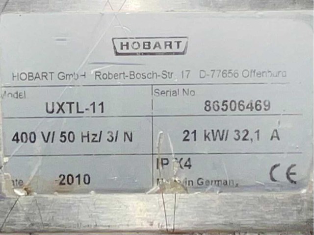 2010 hobart uxtl 11 pannen en gereedschappen vaatwasmachine - afbeelding 4 van  12
