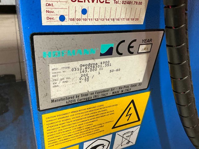 2010 hofmann geodyna 4900 banden balanceerapparaat - afbeelding 3 van  3