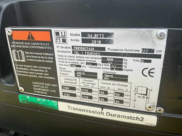 2010 hyster h4.0ft5 vorkheftruck - afbeelding 34 van  35