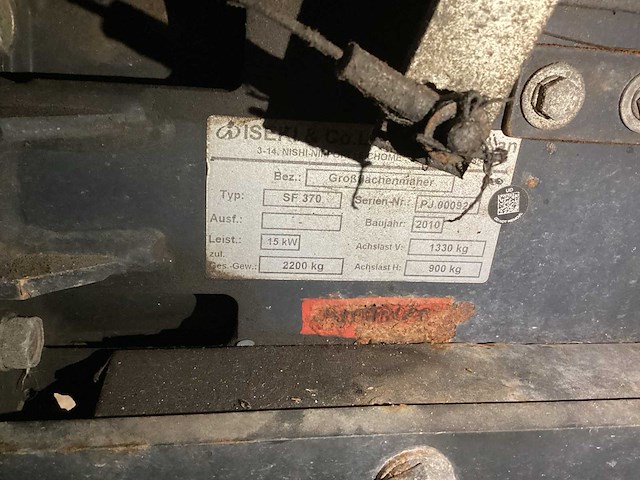 2010 iseki sf 370 zitmaaier - afbeelding 5 van  15