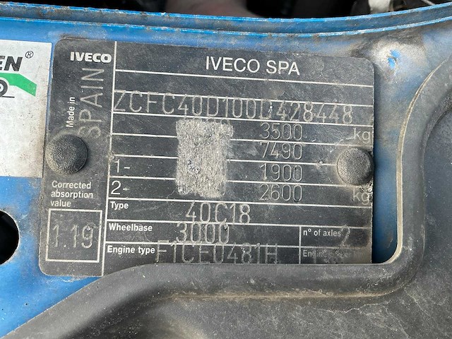 2010 iveco daily 40c18 bedrijfswagen - afbeelding 32 van  38