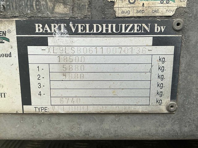 2010 iveco eurocargo ml80e22 vrachtwagen met veldhuizen p31-7a oplegger 16 ton - afbeelding 18 van  64