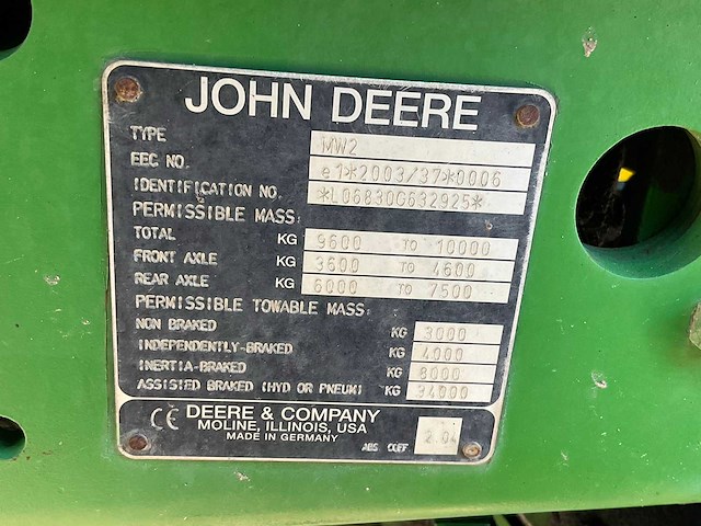2010 john deere 6830 mw2 vierwielaangedreven landbouwtractor - afbeelding 18 van  25