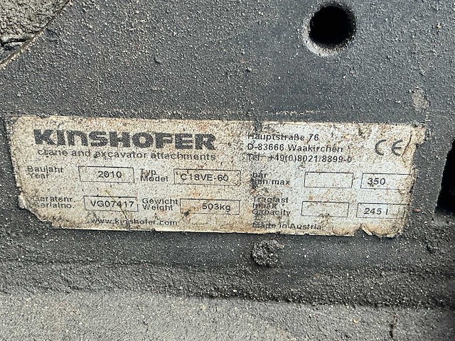2010 kinshofer c18ve-60 schalengrijper - afbeelding 9 van  9