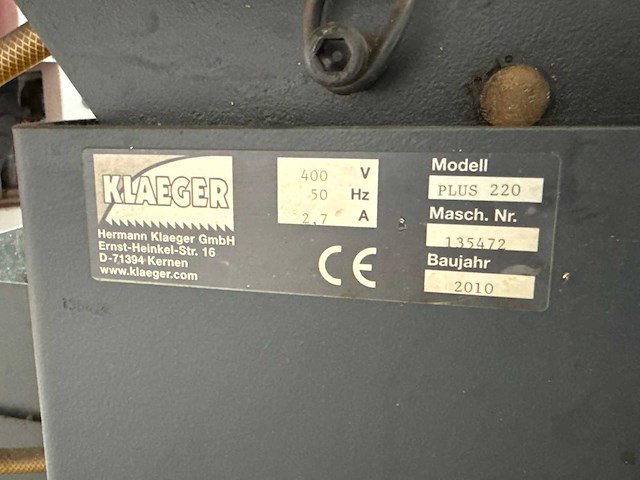 2010 klaeger plus 220 beugelzaagmachine - afbeelding 7 van  8