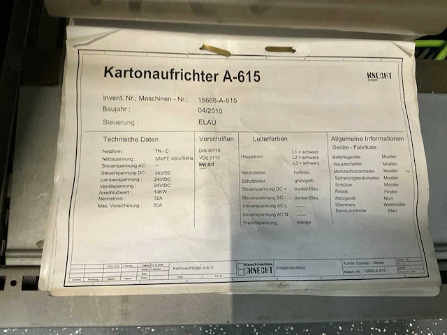 2010 knecht a-615 kartonaufrichter / amerikaanse dozen machine - afbeelding 30 van  36