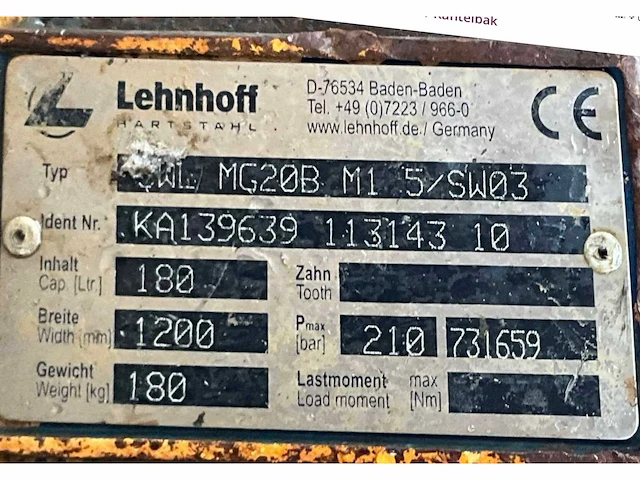 2010 lehnhof swl mg20b-1200 kantelbak - afbeelding 2 van  10