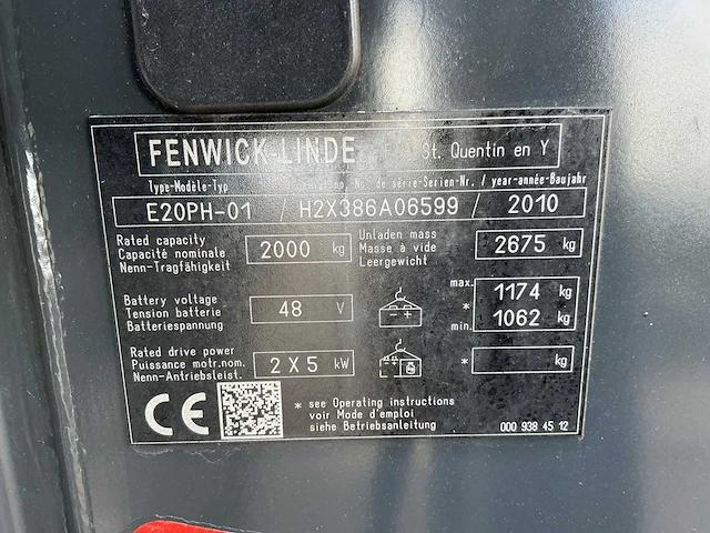 2010 linde e20ph-01 vorkheftruck - afbeelding 35 van  35