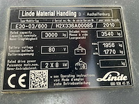 2010 linde e30-03/600 vorkheftruck - afbeelding 21 van  25