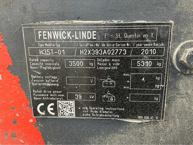 2010 linde h35 t vorkheftruck - afbeelding 9 van  11