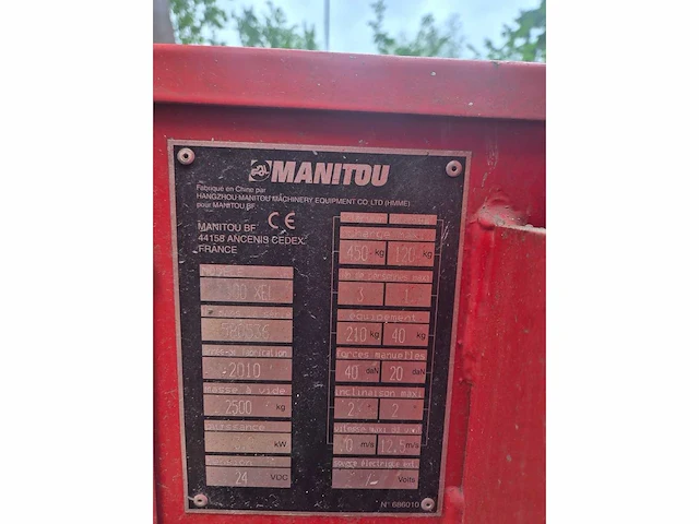 2010 manitou 100 xel elektrische schaarhoogwerker – 10,2 m – 450 kg – nieuwe accu’s - afbeelding 18 van  18